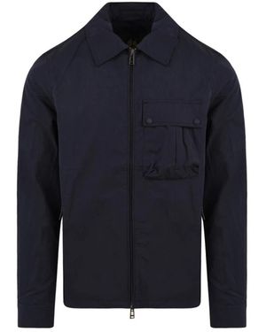 Belstaff Blaues Baumwoll-Nylon-Hemd Mit Funktionellen Taschen
