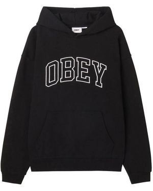 Obey Zwarte Hoodie Collegiate Extra Heavy