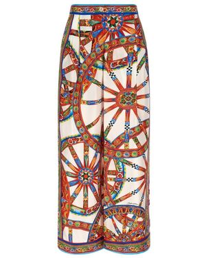 Dolce & Gabbana Broeken ,Veelkleurig ,Broeken - Rood