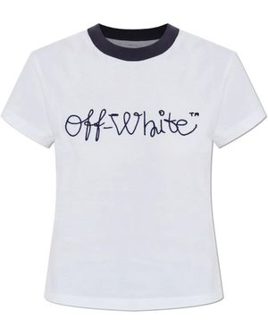 Off-White c/o Virgil Abloh T-Shirt Met Logo - Wit