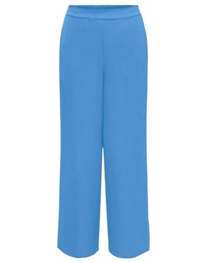ONLY Broeken ,Blauw ,Wijde Viscose Broek