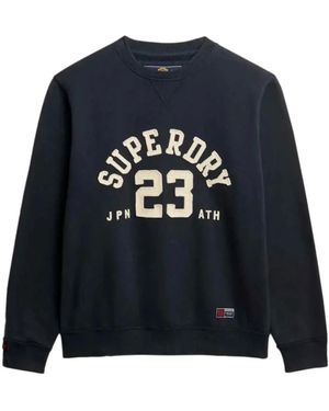 Superdry Hoodies & Sweatvesten ,Blauw ,Katoen Vintage Athletic Crew Sweatshirt