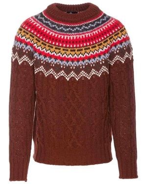 Moncler Round-Neck Knitwear - Rouge