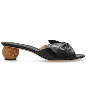 Ferragamo Schoenen ,Zwart ,Leer Leren Mules Met Hak