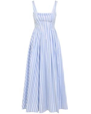 Sportmax Spxfilmato – Striped Cotton Midi Dress With Full Skirt - Blue