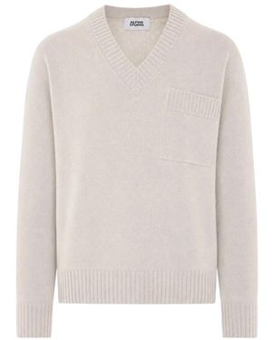 Alpha Studio V-Neck Knitwear - Blanco