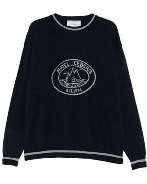 Iceberg Pullover Mit Intarsien-Logo - Schwarz