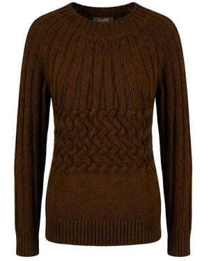 Moorer Round-Neck Knitwear - Marrone