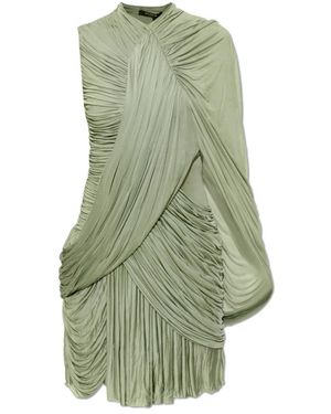 Balmain Kleedjes ,Groen ,Gedrapeerde Vloeiende Jersey Jurk