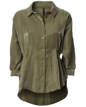 Manila Grace Overhemden ,Groen ,Camicia Con Coulisse