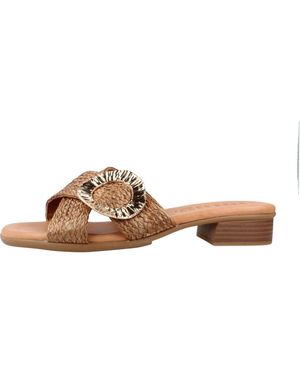 MTNG Heeled Mules - Marrón
