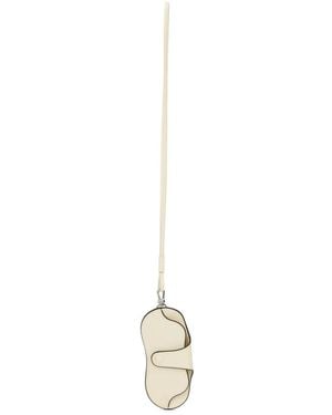 Valextra Tassen ,Leer Brillenetui Met Lanyard - Metallic