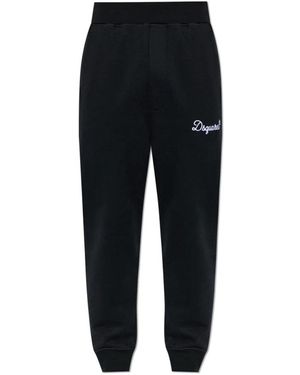 DSquared² Broeken ,Zwart ,Katoen Logo Trainingsbroeken