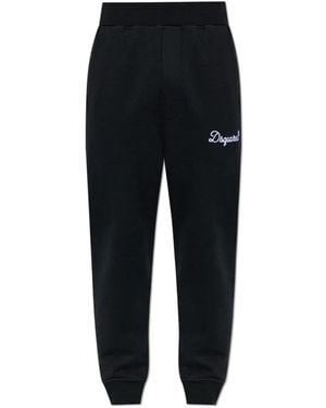 DSquared² Broeken ,Zwart ,Katoen Logo Trainingsbroeken