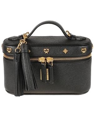 MCM Aren Leder Crossbody Mini - Schwarz