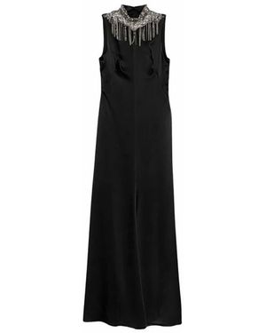 McQueen Abendkleid Mit Kettenhemd-Stickerei - Schwarz