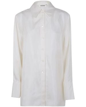 Rohe Seidenhemd Deconstructed Stil - Weiß