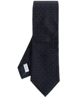 Ferragamo Gancini Jacquard Seidenkrawatte - Blau