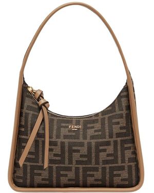 Fendi Bruine Leren Schoudertas