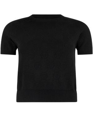Philipp Plein Truien & Vesten ,Zwart ,Knit Top Monogram