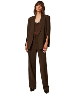 Twinset Wide Trousers - Marrone