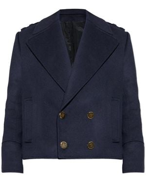 Balmain Double-Breasted Coats - Azul