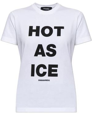 DSquared² Hot As Ice T-Shirt Met De Perfecte Pasvorm - Wit