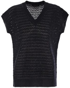 Fabiana Filippi V-Neck Knitwear - Black