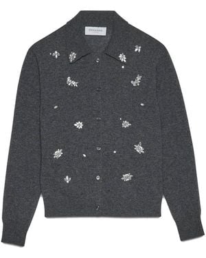 Ermanno Scervino Truien & Vesten ,Grijs ,Wol Geknoopte Cardigan