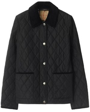 Burberry Schwarze Jacke Mit Cordkragen