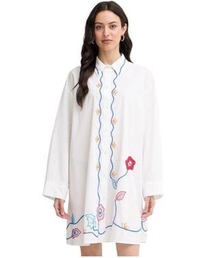 forte_forte Kleedjes ,Wit ,Katoen Mini Shirt Dress