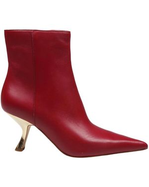 Michael Kors Rote leder-ankle boots mit spiegelabsatz