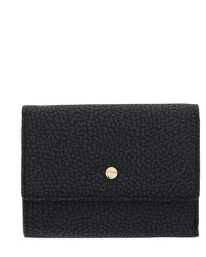 Borbonese Stilvolle brieftasche mit mehreren fächern - Schwarz