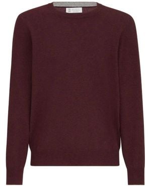 Brunello Cucinelli Kaschmirpullover Mit Rundhalsausschnitt - Lila