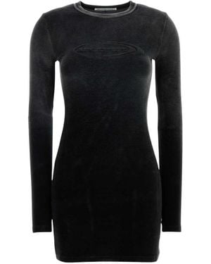 T By Alexander Wang Stretch Terry Fabric Mini Dress - Schwarz