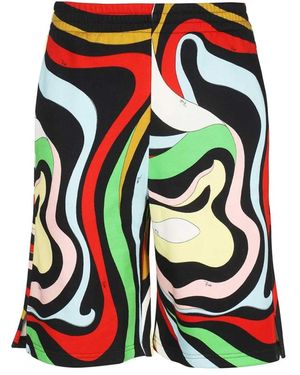PUCCI Bedruckte Baumwoll-Bermuda-Shorts - Grün