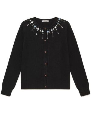 Maliparmi Truien & Vesten ,Zwart ,Wol Wollemborduurvest
