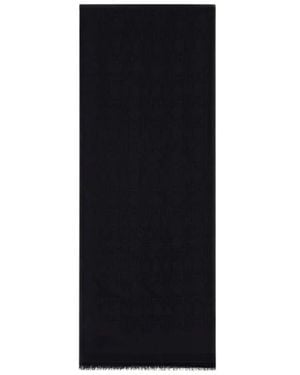 Roberto Cavalli Accessoires ,Zwart ,Wol Monogram Print Wollen Sjaal