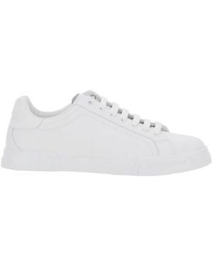 Dolce & Gabbana Witte Veterschoenen Met Platte Zool