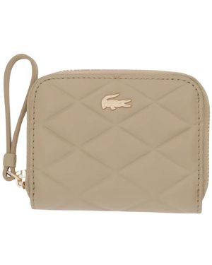 Lacoste Kleine Crocodelle Leder Münzbörse - Natur