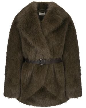 P.A.R.O.S.H. Grüner Polyester Mantel Für Frauen