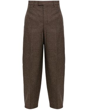 Ami Paris Broeken ,Bruin ,Katoen Katoenen Broek Met Plooi