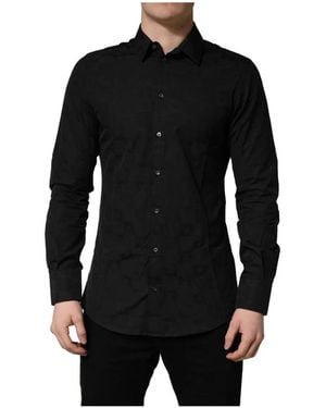 Dolce & Gabbana Cotton Slim Fit Dress Shirt - Black
