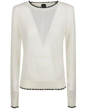 Pinko Pamplona Rundhals-Pullover - Weiß