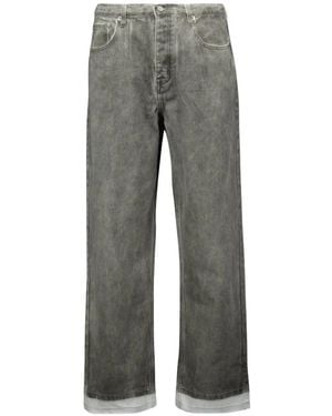 IRO Graue denim jeans mit weißem saum