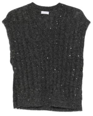Brunello Cucinelli Round-Neck Knitwear - Black