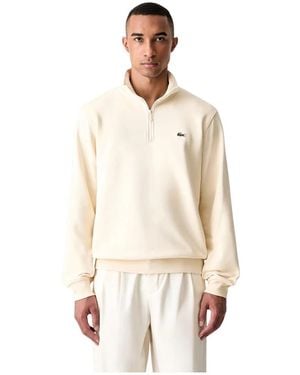 Lacoste Sweatshirt Met Hoge Hals En Rits - Naturel