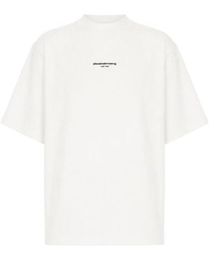 Alexander Wang Logo Print Kurzarm-T-Shirt - Weiß
