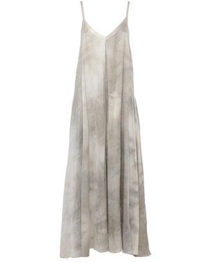 SANCTAMUERTE Viskose Maxikleid - Grau