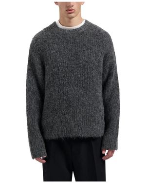 OLAF HUSSEIN Hairy Knitted Crewneck - Grau